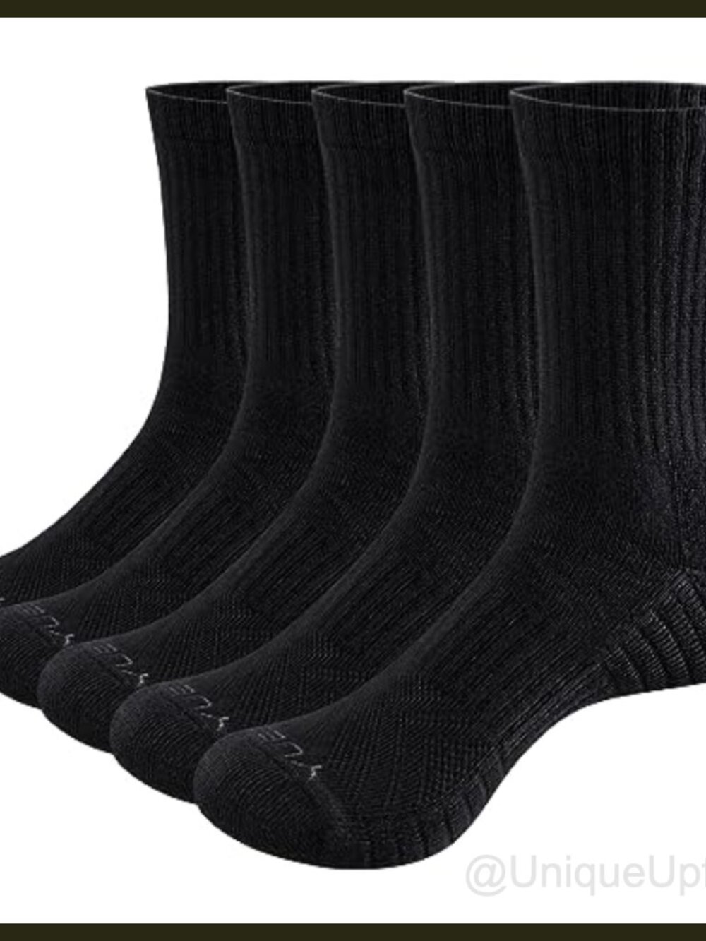 YUEDGE Womens Crew Athletic Socks Combed Cotton Cushioned 5 Pairs